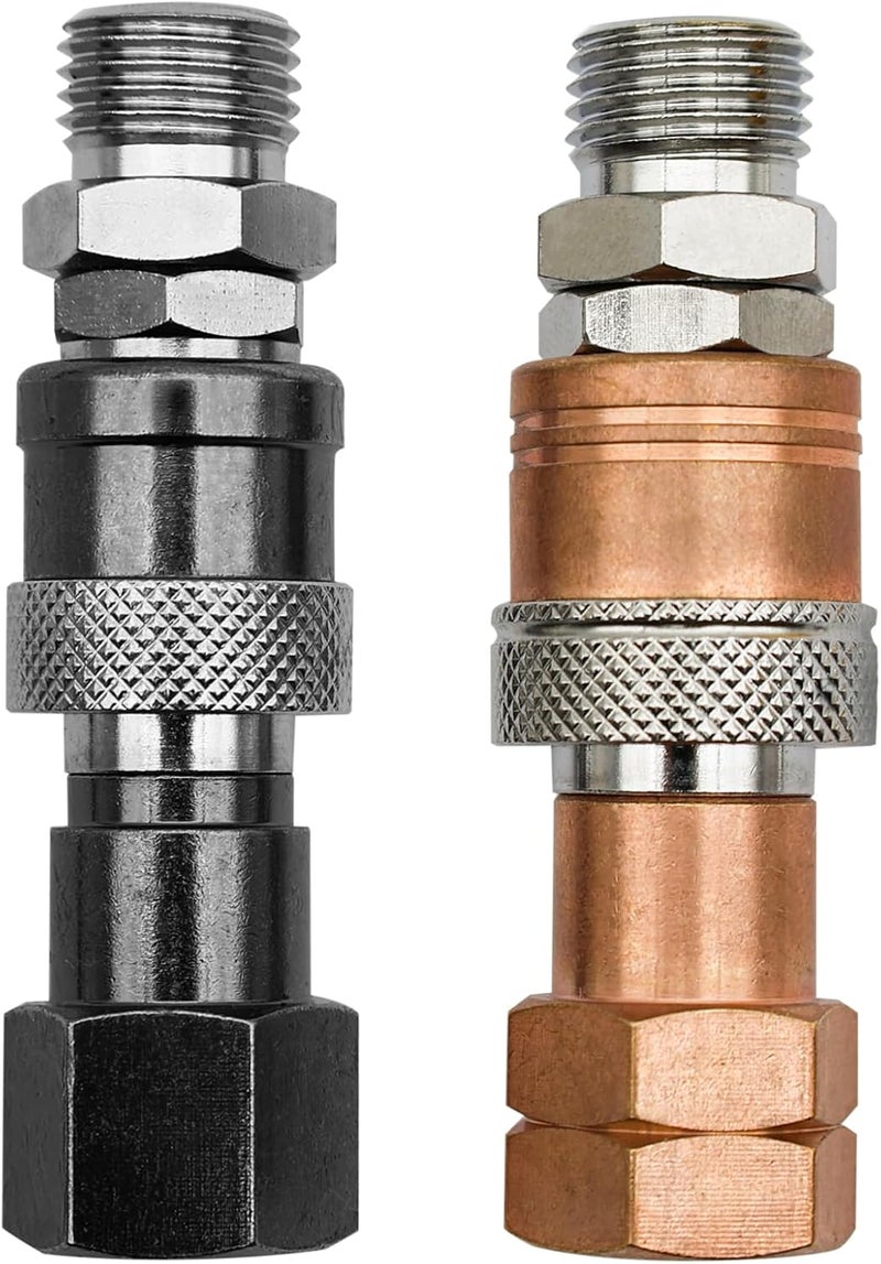 YBMTE Oxy Acetylene Torch Quick Connects Fittings | Upgraded QDB10 Set with Check Valves | Fit 9/16"-18UNF B | Heavy-duty Safe and Durable leak-proof Design |Special Corrosion-Resistant Materials|OEM - Image 1